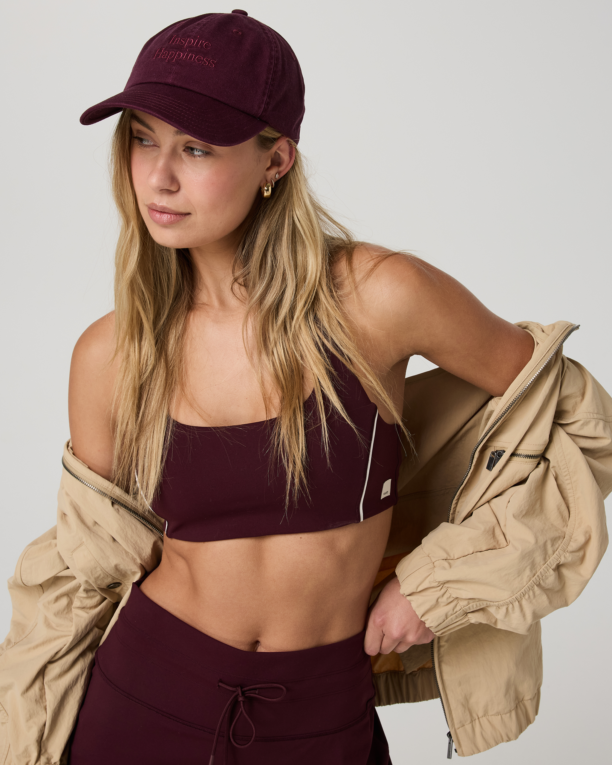 Inspire Happiness Dad Hat | Cerise - Image 2