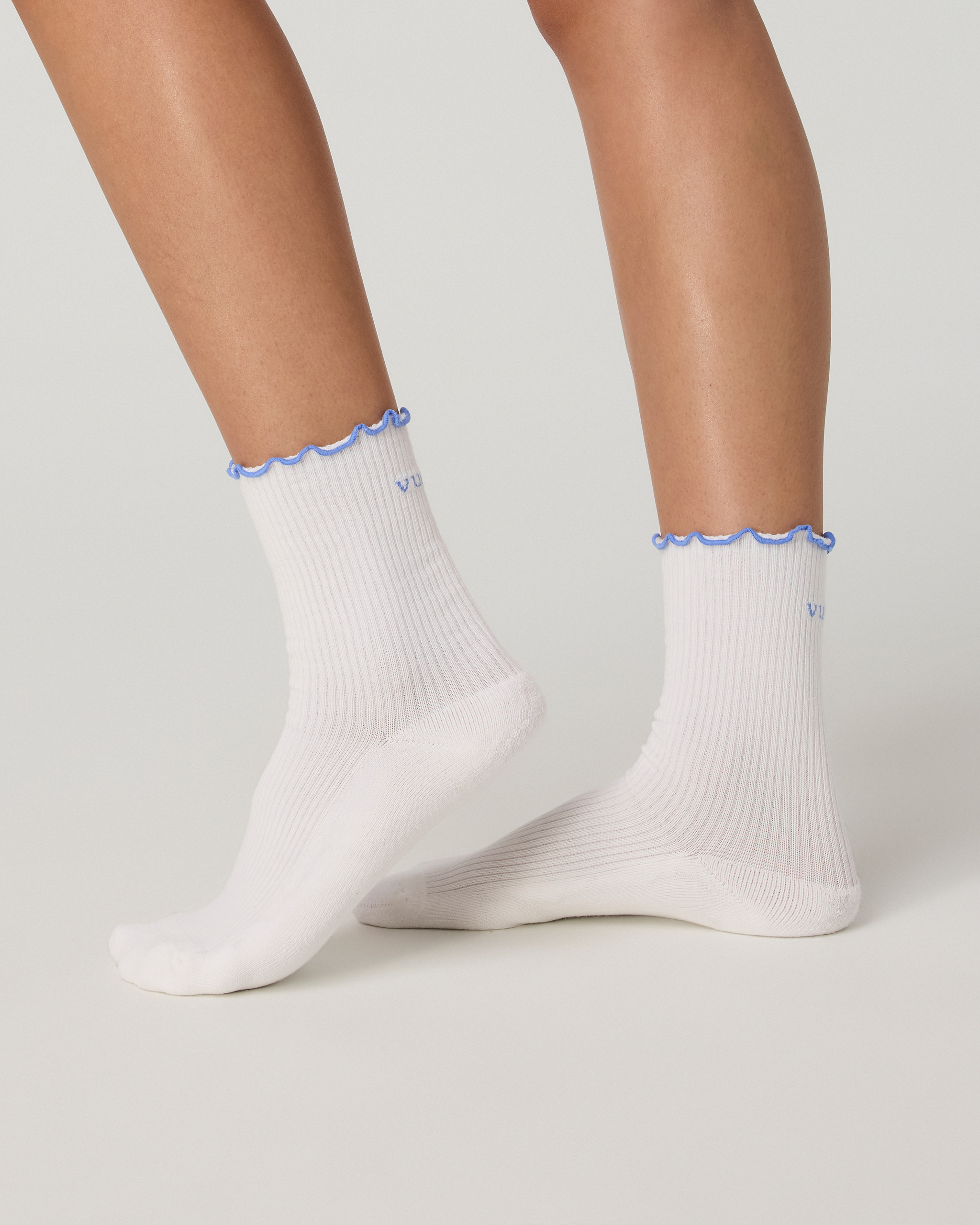 Half Crew Ruffle Sock | Riviera Blue - Image 3