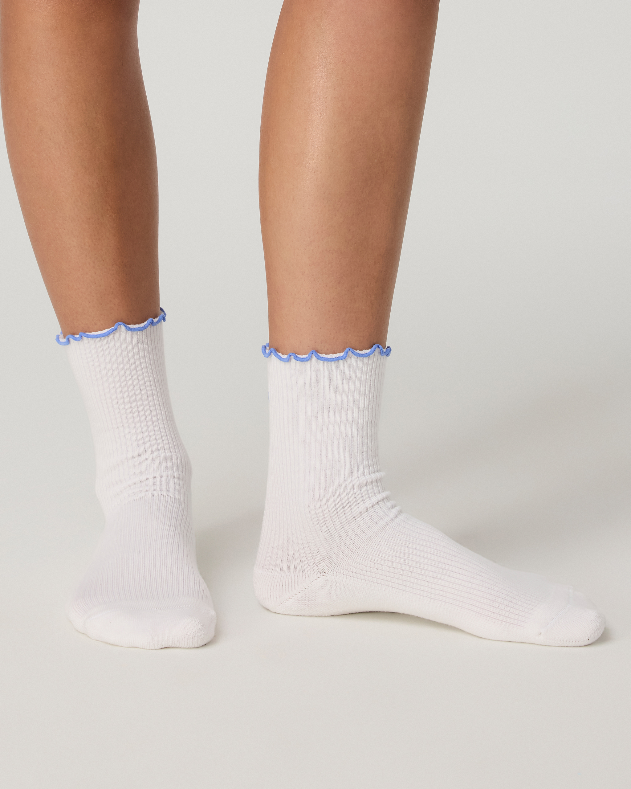 Half Crew Ruffle Sock | Riviera Blue - Image 2
