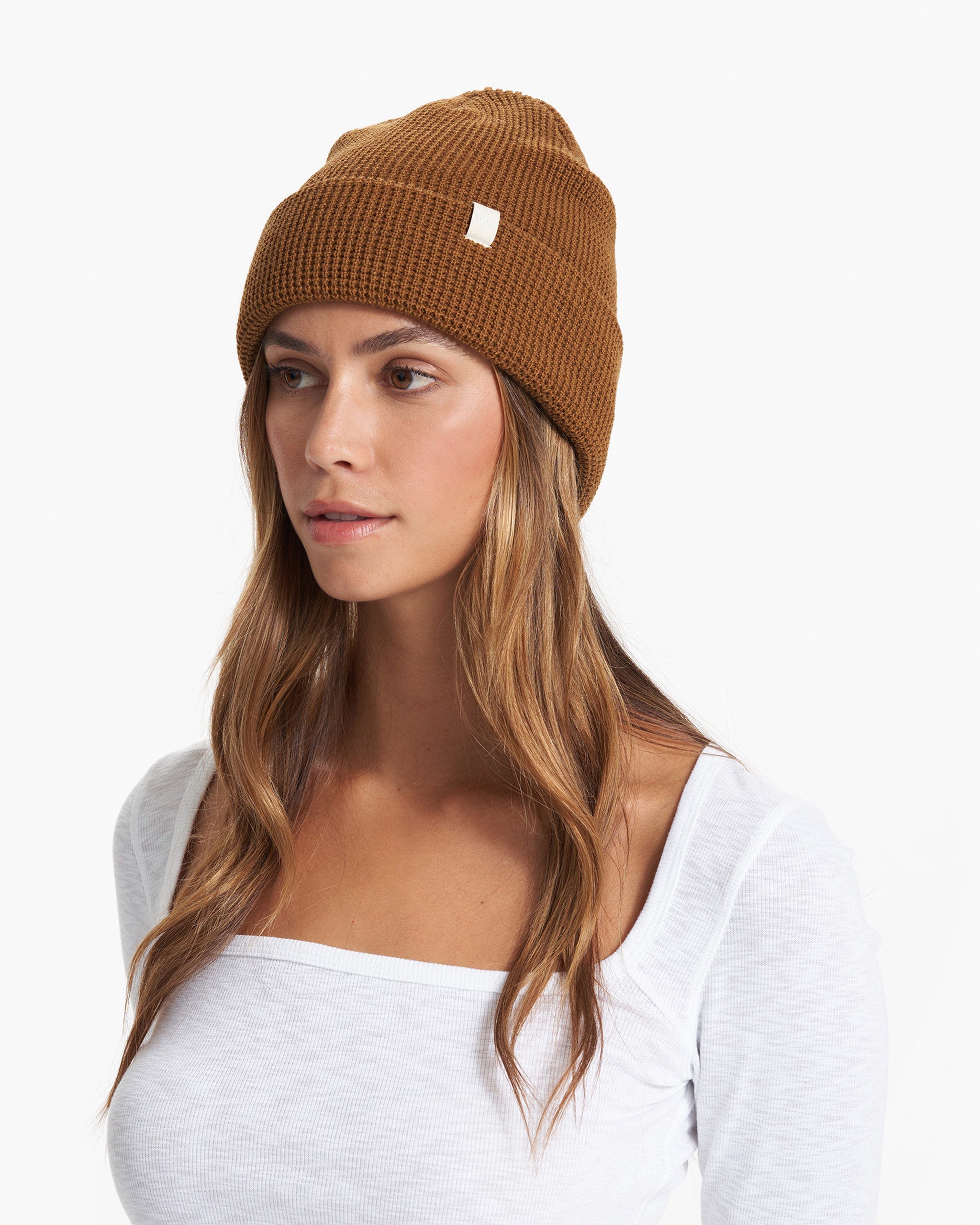 Alpine Waffle Beanie | Caramel - Image 2