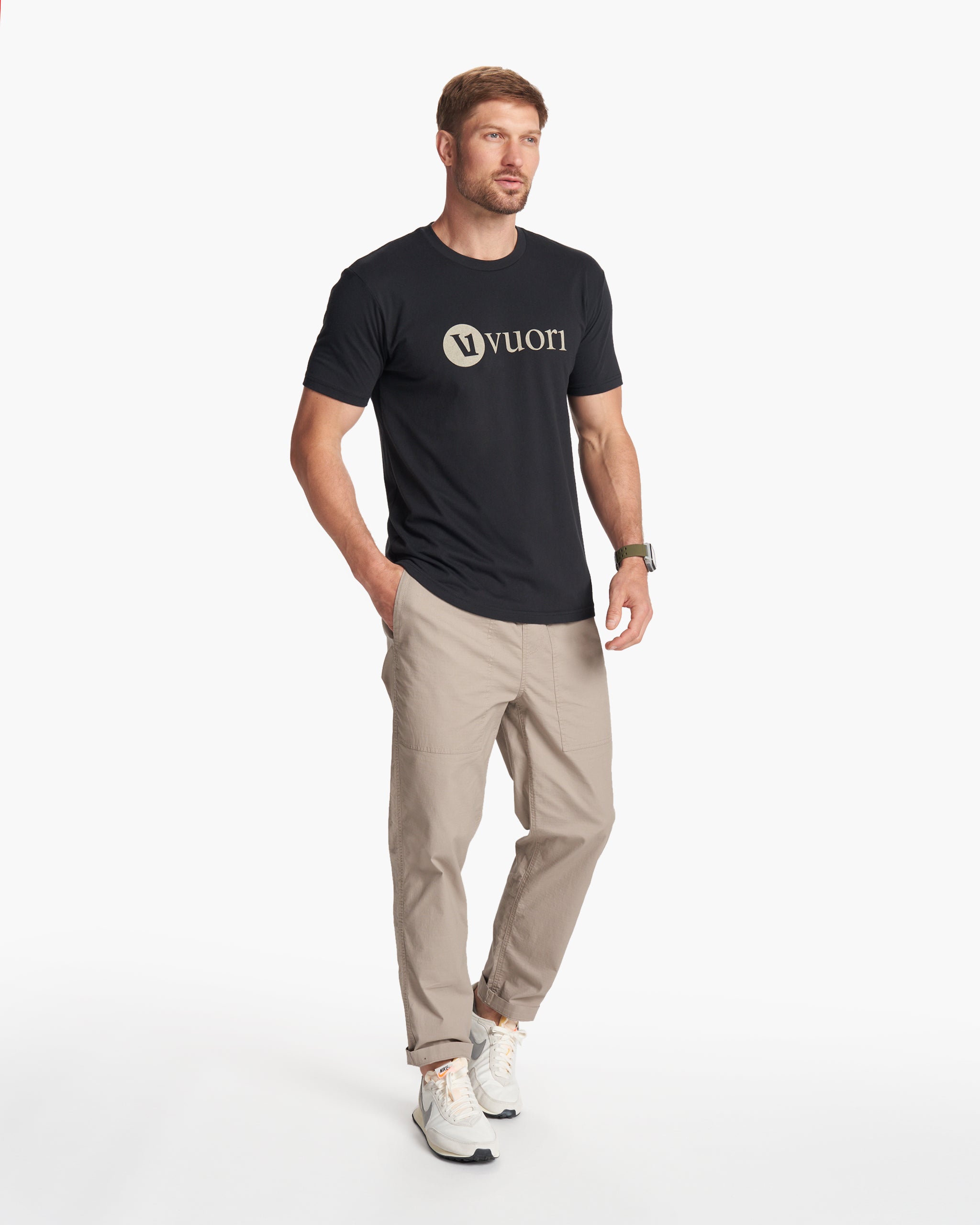 V1 Vuori Wordmark Logo Tee | Black/Teak - Image 5