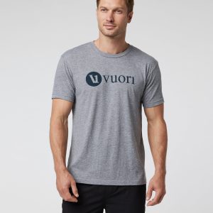 V1 Vuori Wordmark Logo Tee | Heather Grey/Indigo