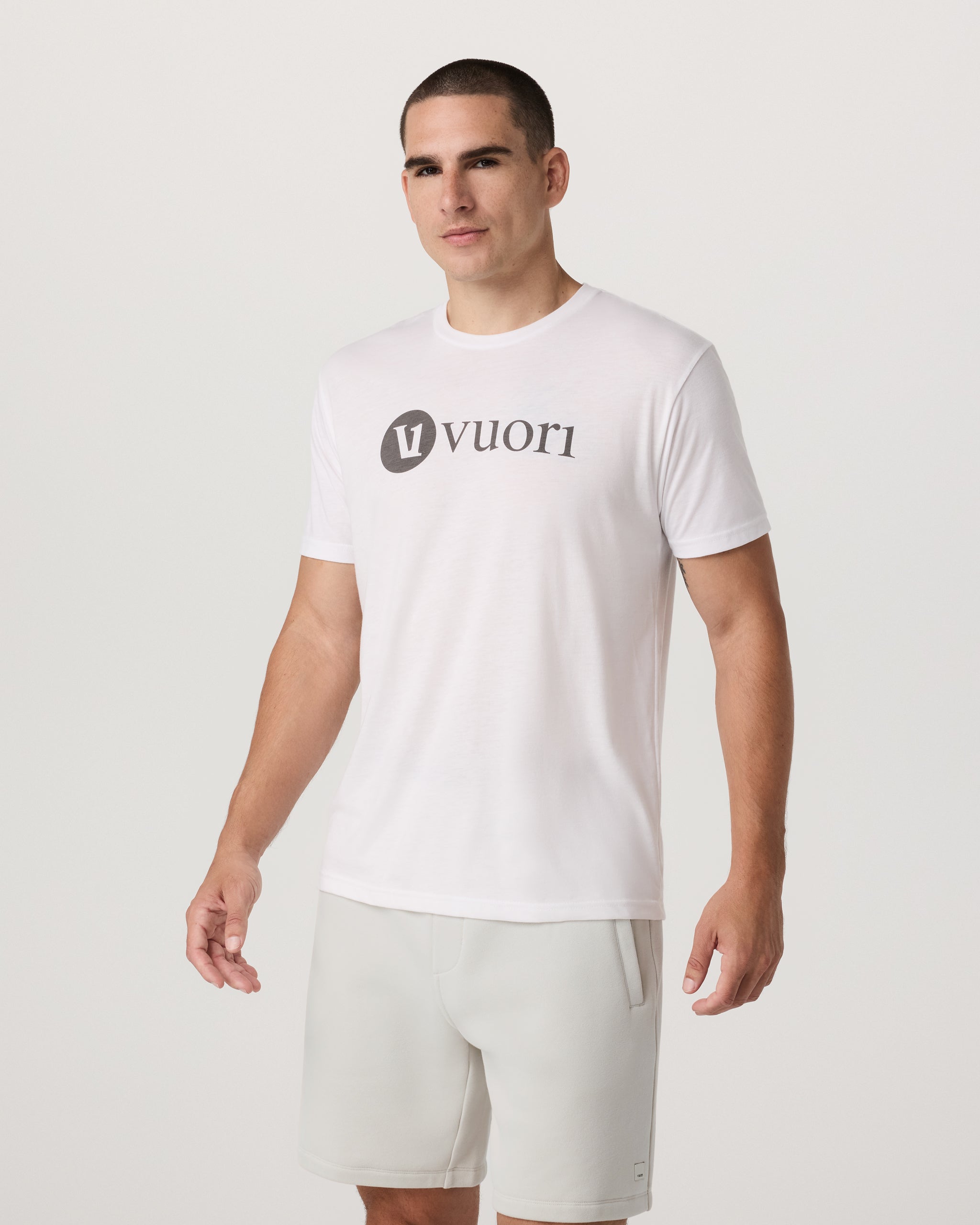 V1 Vuori Wordmark Logo Tee | White - Image 2