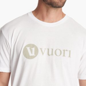 V1 Vuori Wordmark Logo Tee | White/White Sage