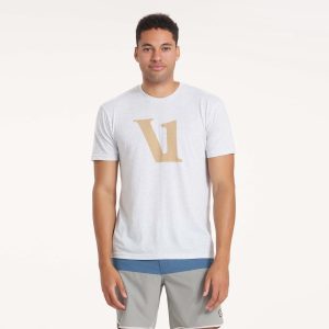 V1 Logo Tee | White Heather