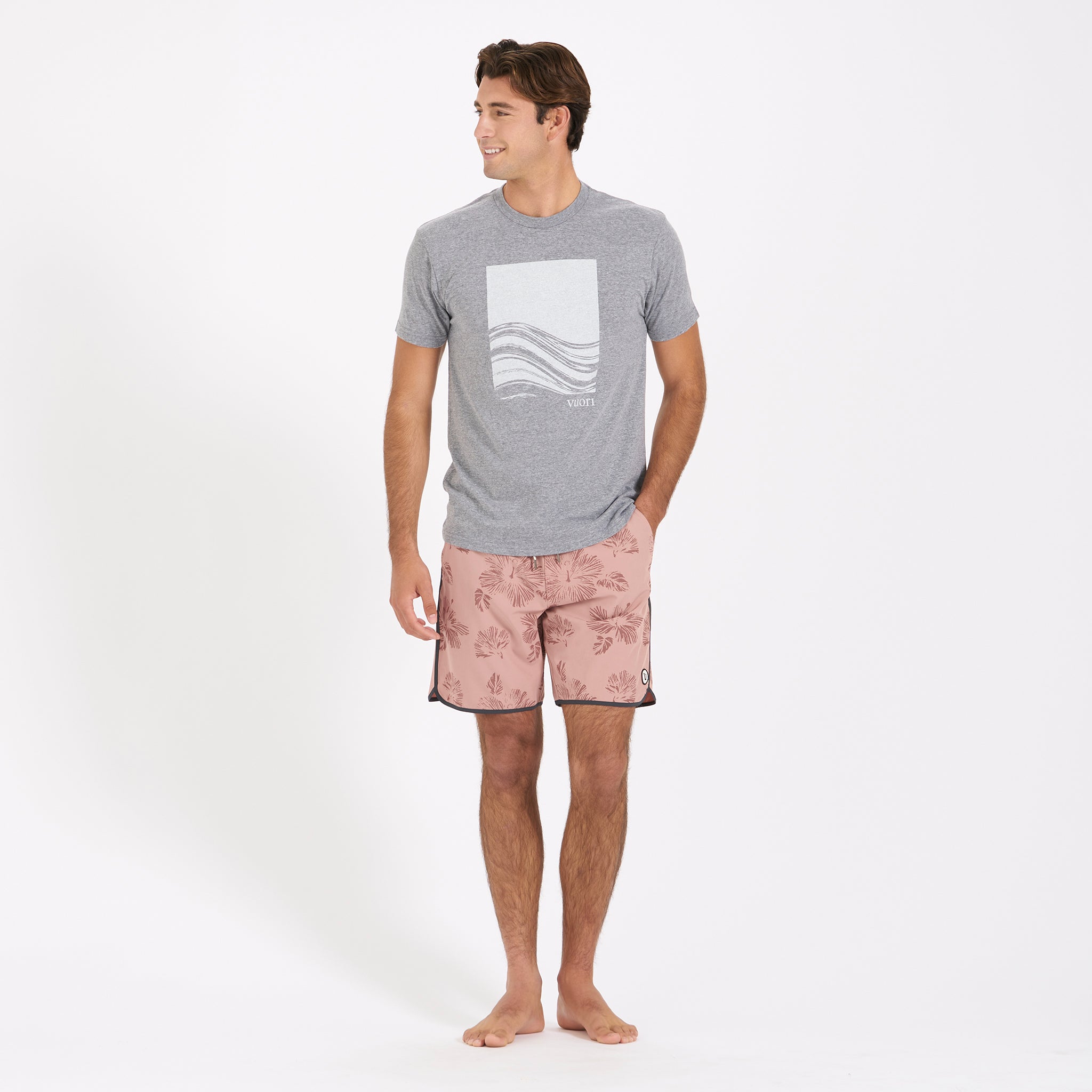 Wave Block Tee | Heather Grey - Image 3