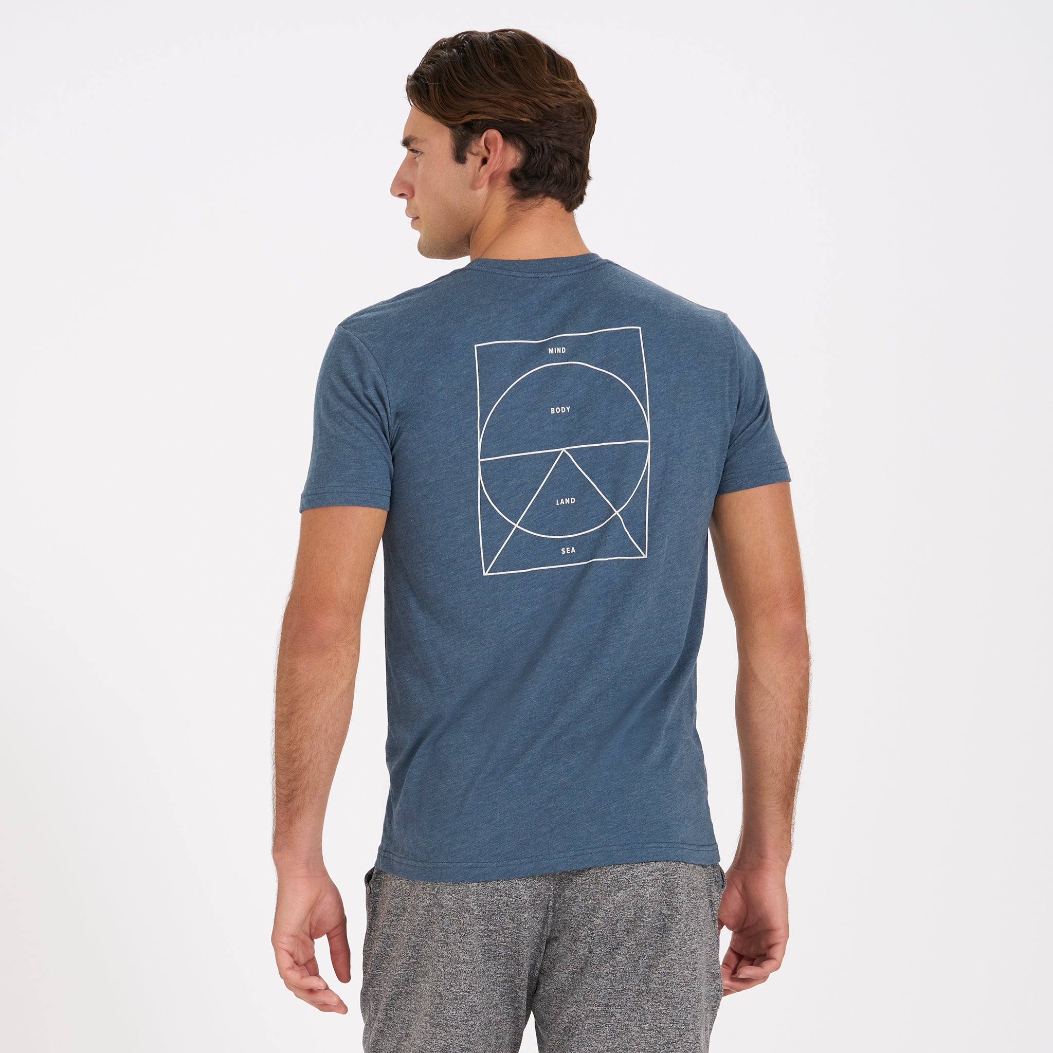 Mind Body Land Sea Tee | Indigo Heather - Image 3