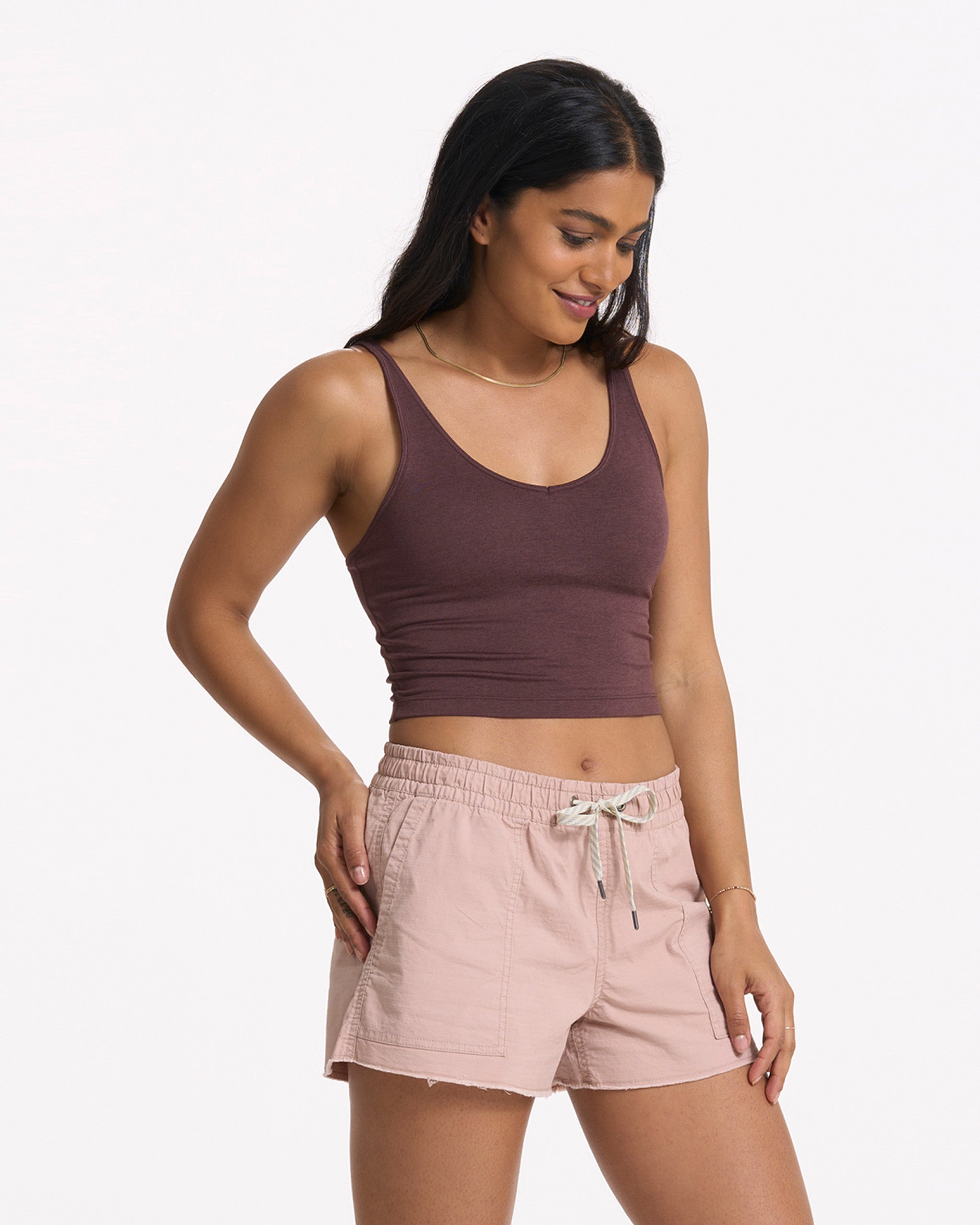 Halo Performance Crop | Chestnut Heather - Image 2