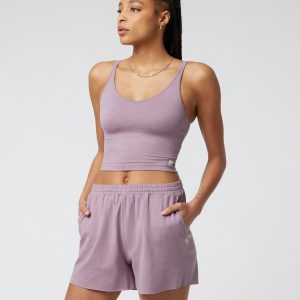 Halo Performance Crop | Lilac Heather
