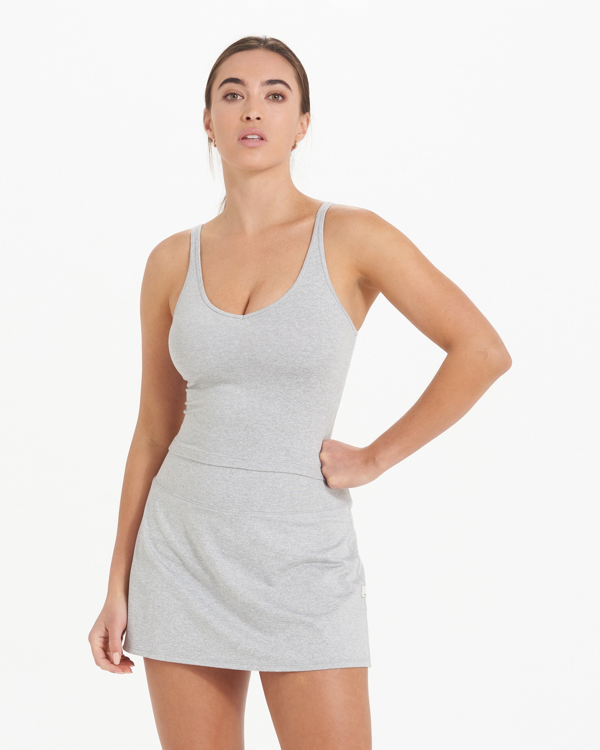 Halo Performance Crop | Pale Grey Heather