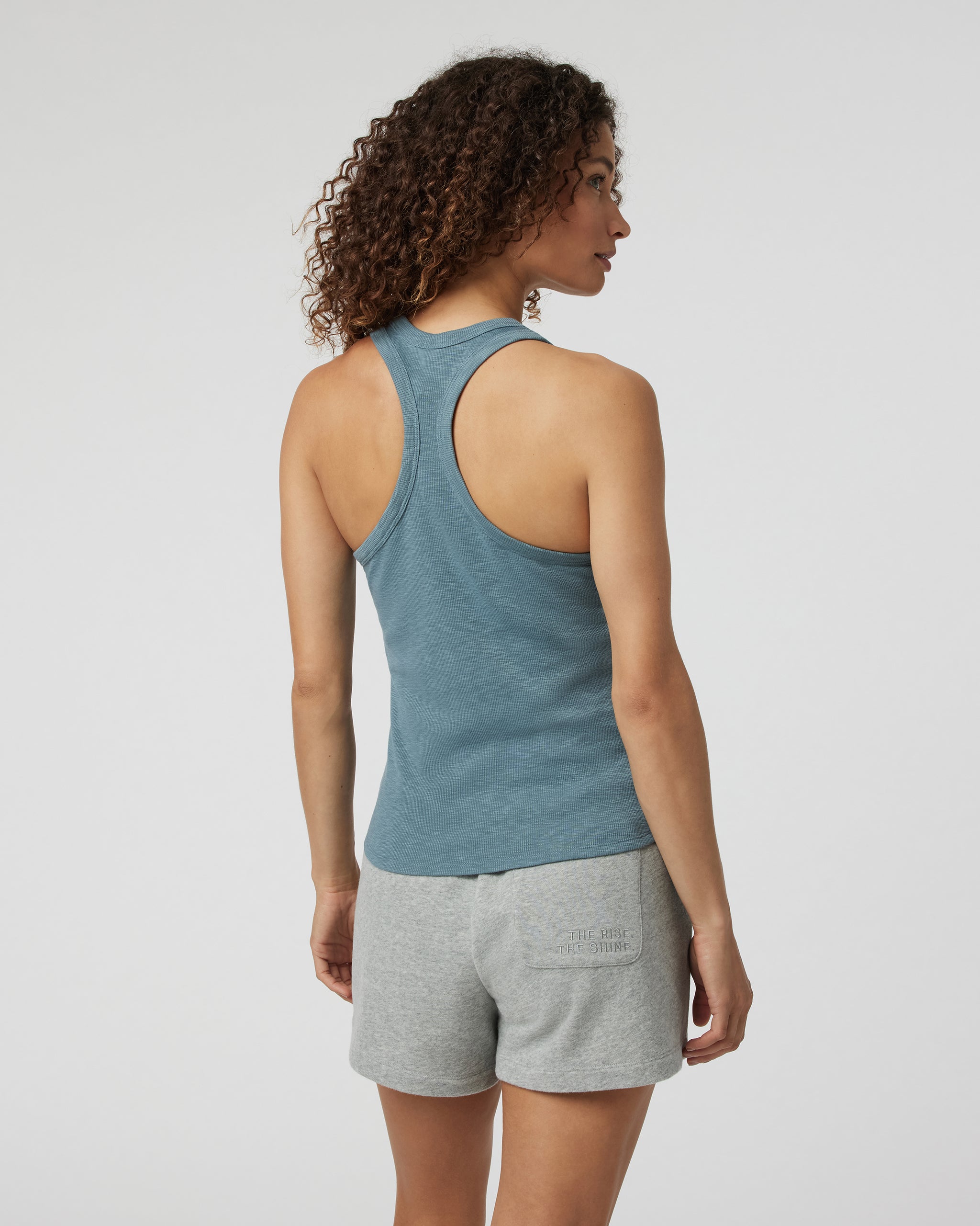 Sunrise High Neck Tank | Smoke Blue - Image 3