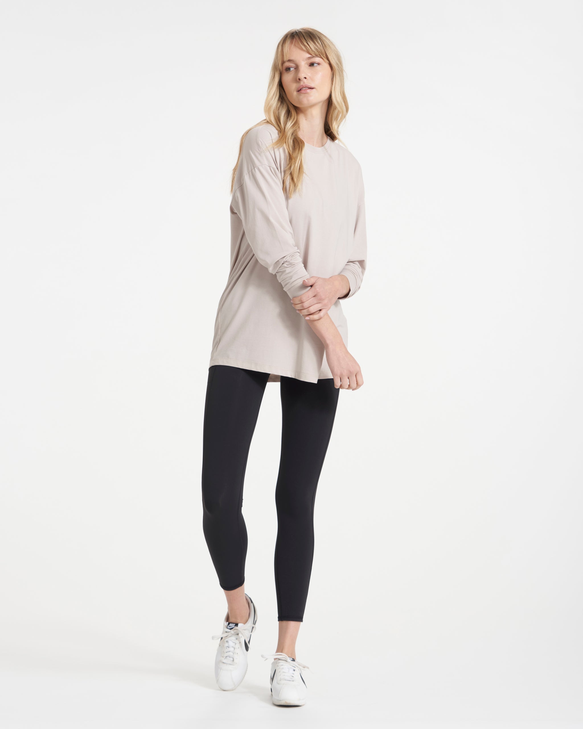 Long-Sleeve Feather Tee | Oyster - Image 4