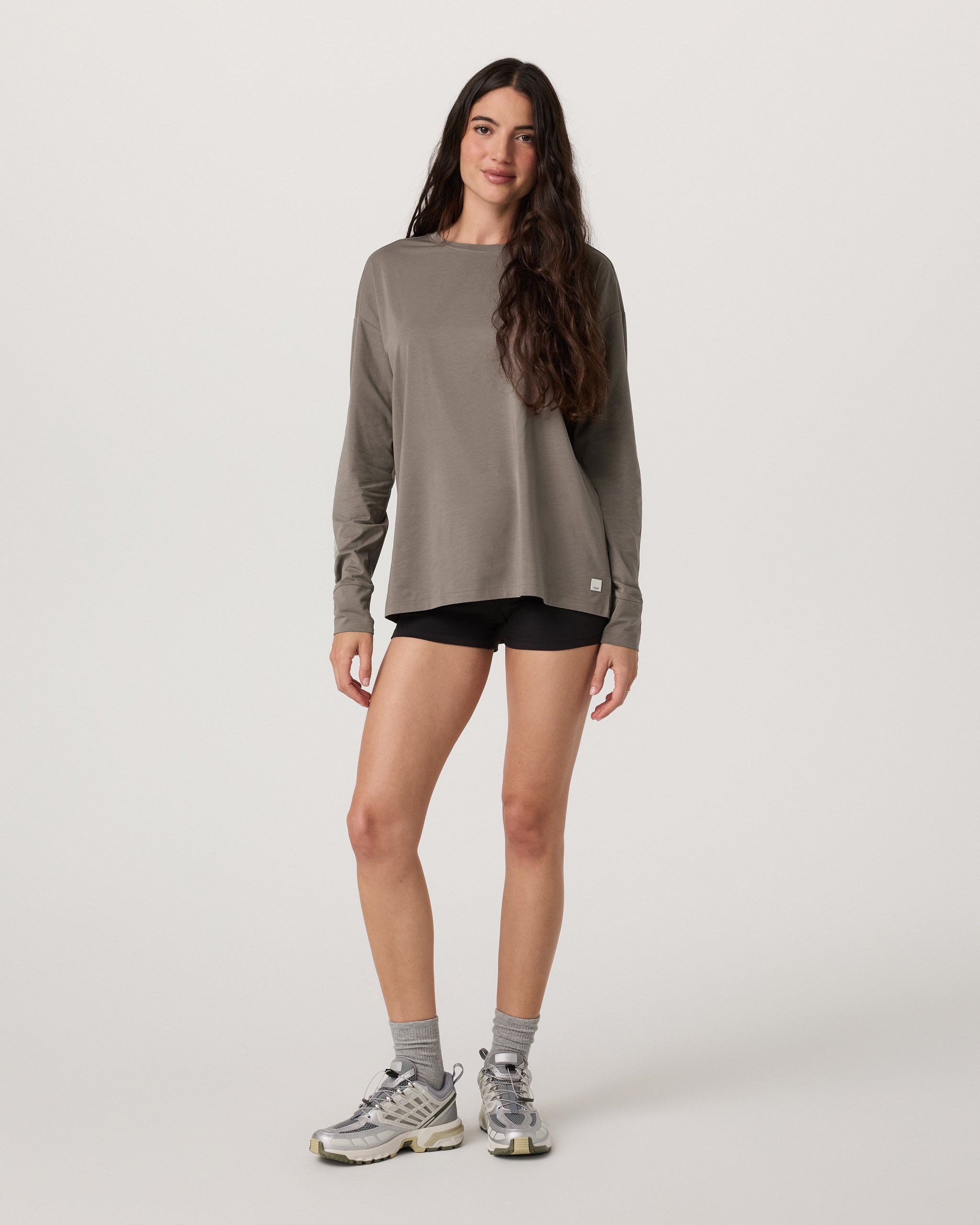 Long-Sleeve Feather Tee | Smokey Taupe - Image 6
