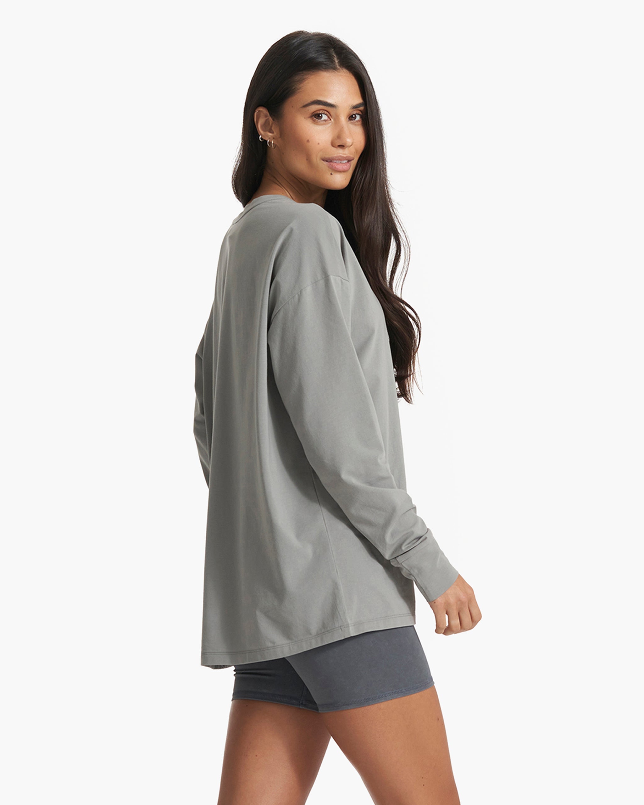 Long-Sleeve Feather Tee | Stormy - Image 3