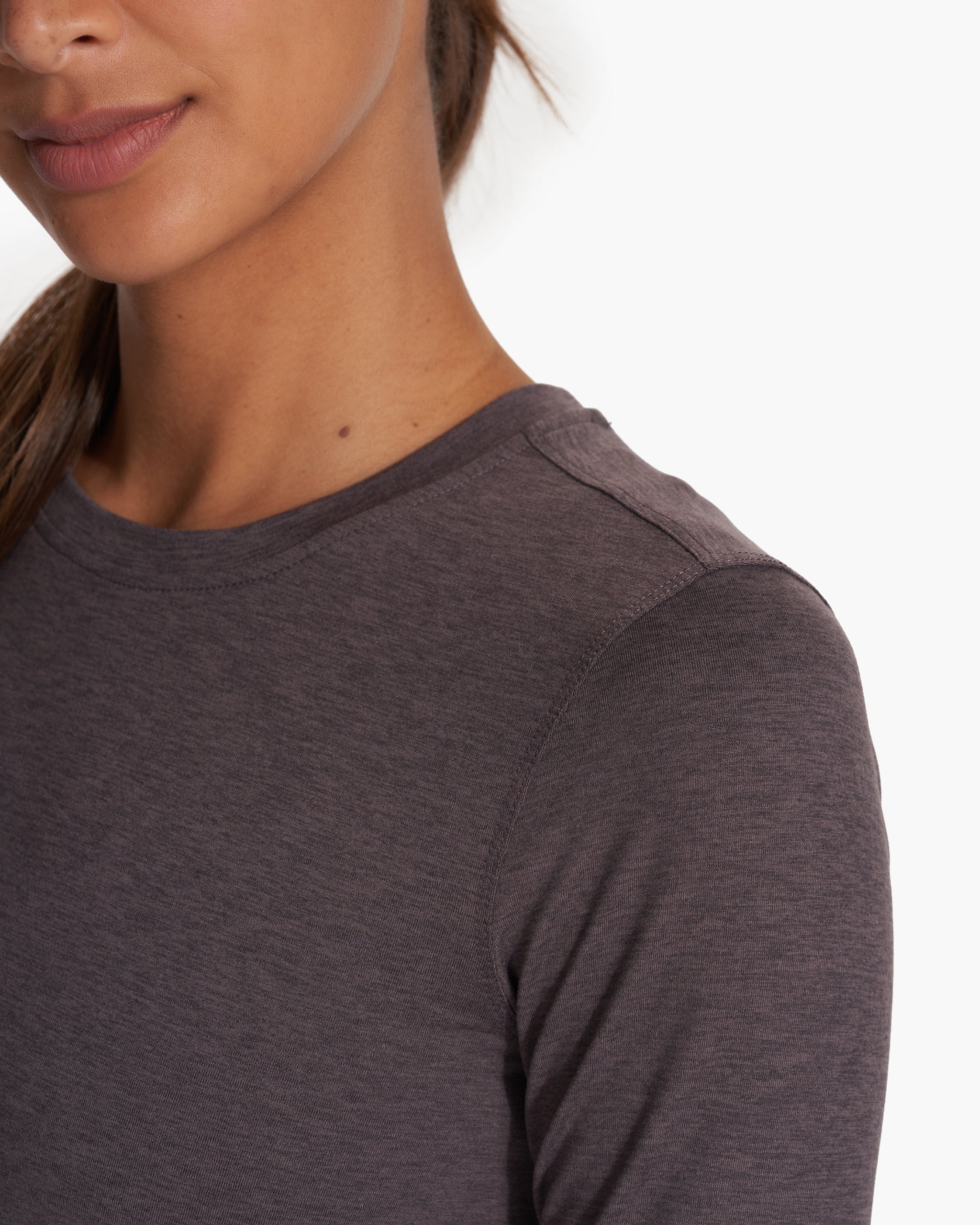 Long Sleeve Lux Crew | Plum Heather - Image 3