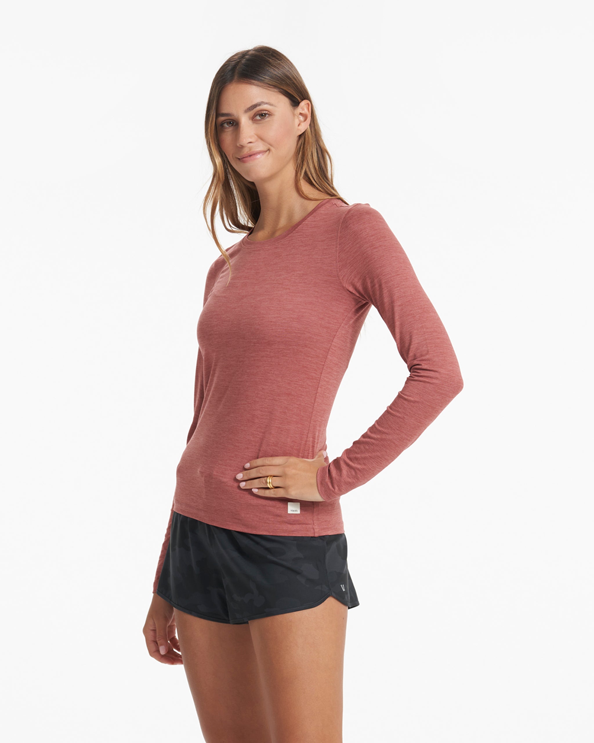 Long-Sleeve Lux Crew | Rosewood Heather - Image 2