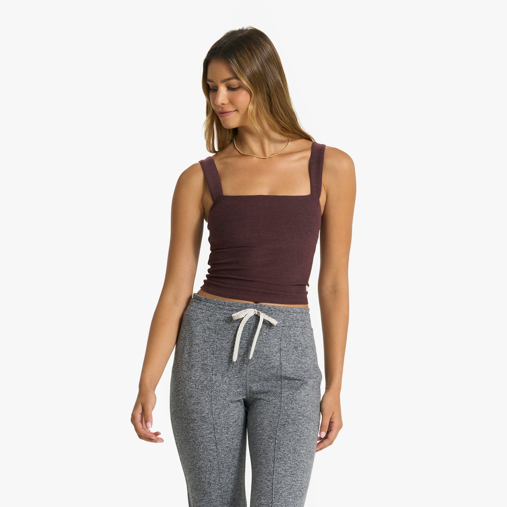 Elevation Square Neck Tank | Chestnut Heather