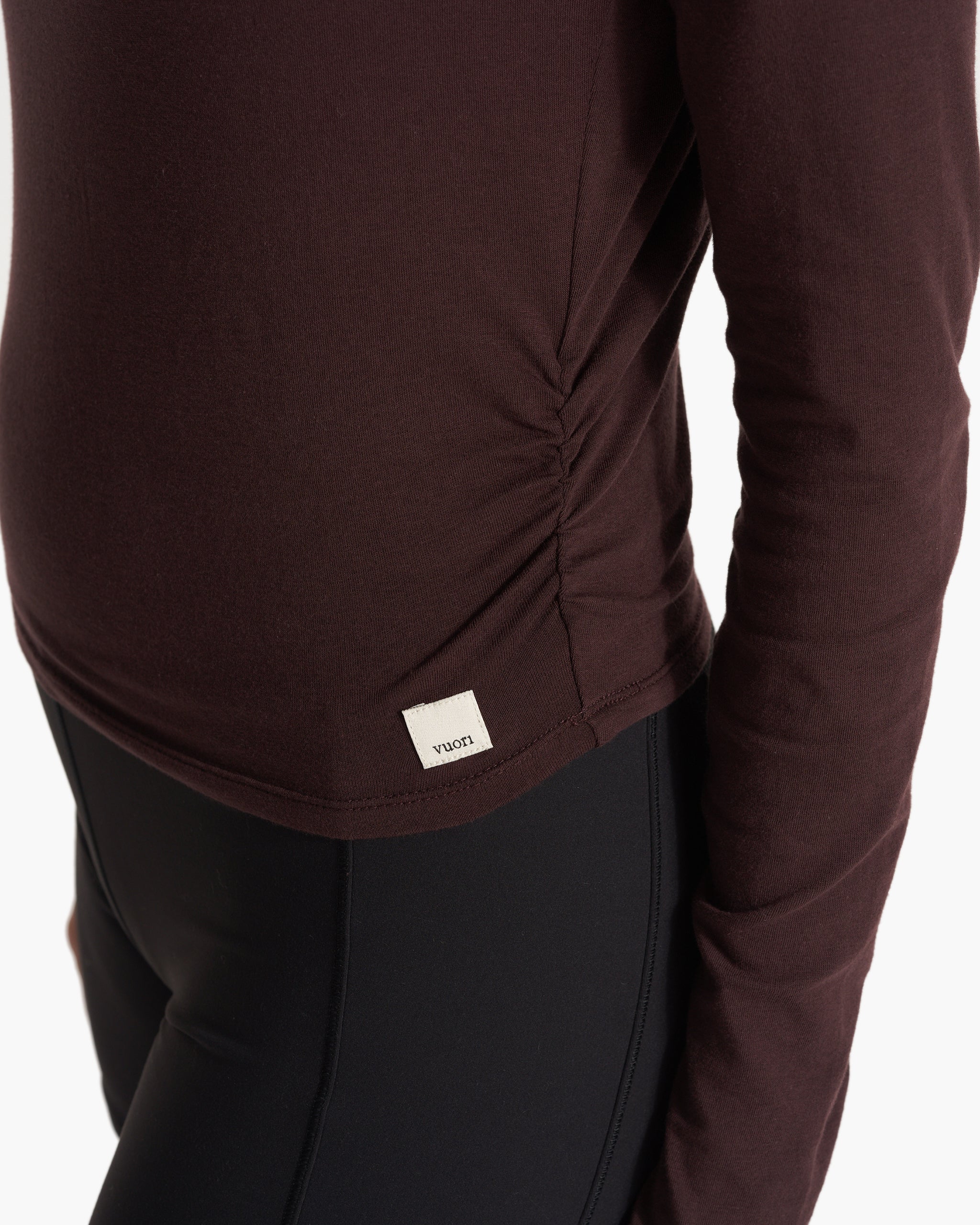 Long-Sleeve Coast Crop Crew | Mahogany - Image 3