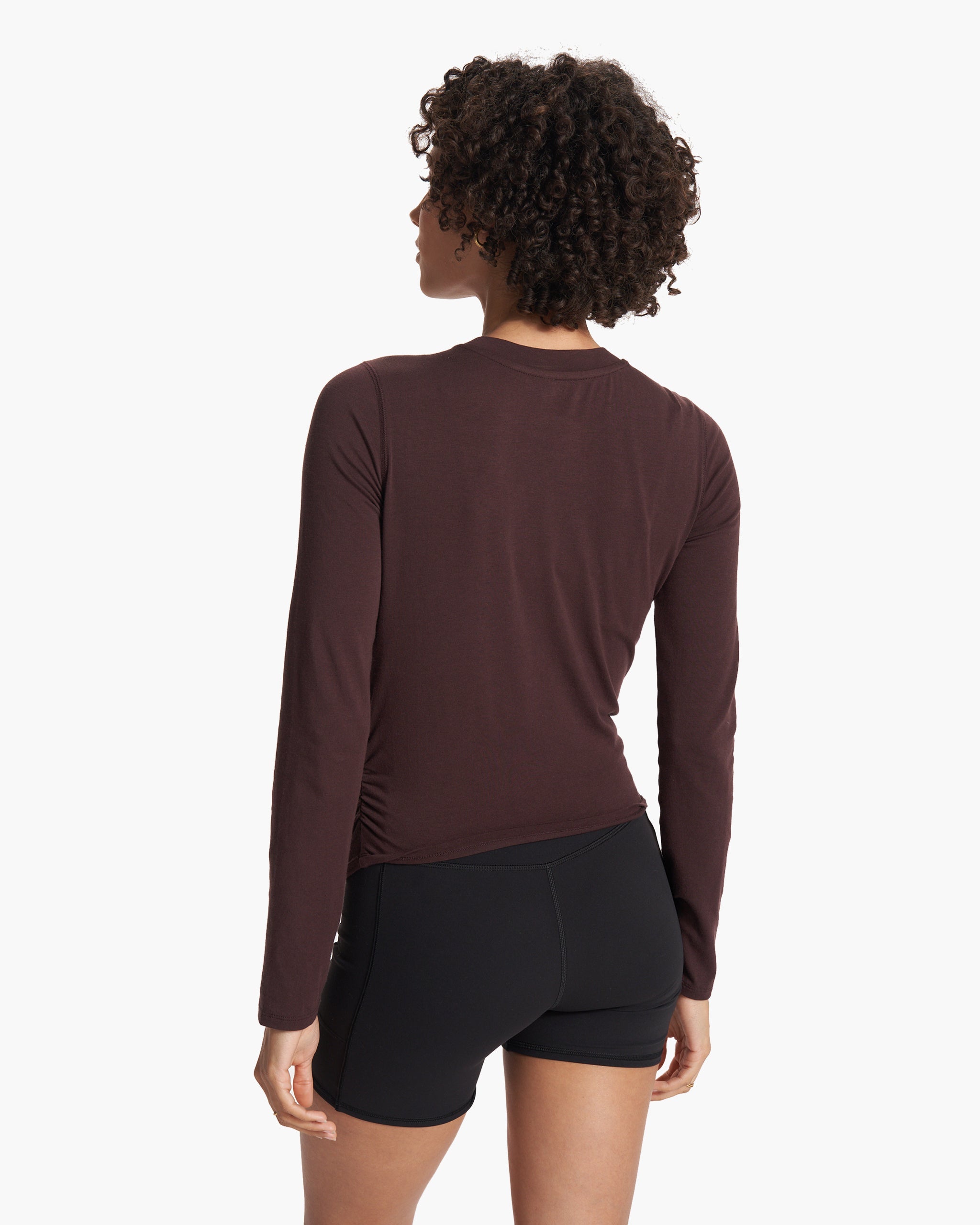 Long-Sleeve Coast Crop Crew | Mahogany - Image 4