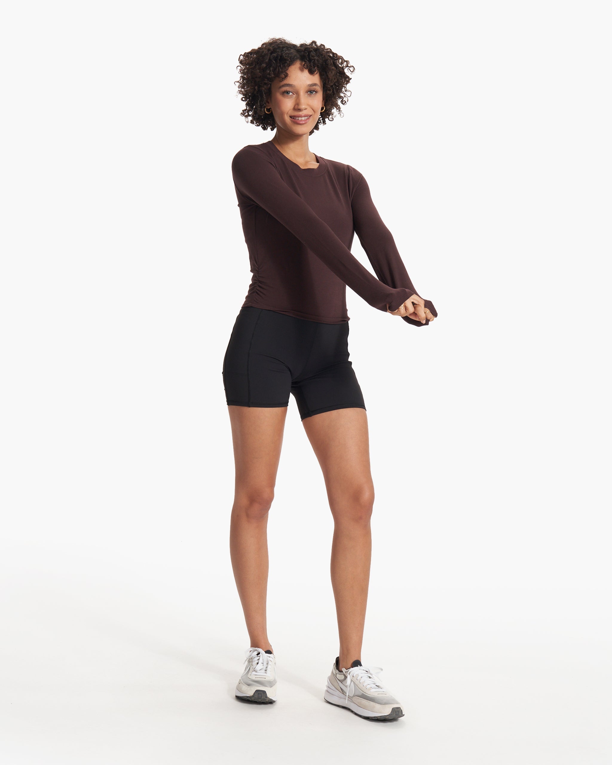 Long-Sleeve Coast Crop Crew | Mahogany - Image 5