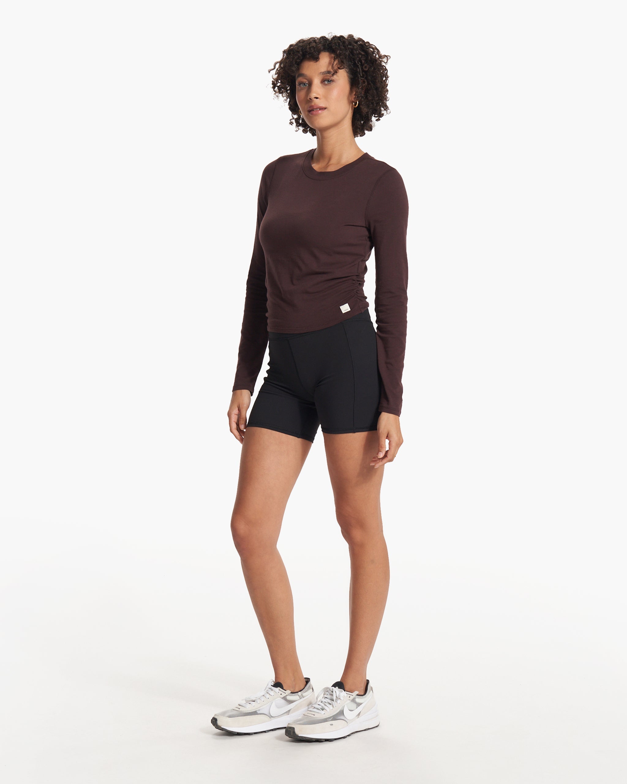 Long-Sleeve Coast Crop Crew | Mahogany - Image 6