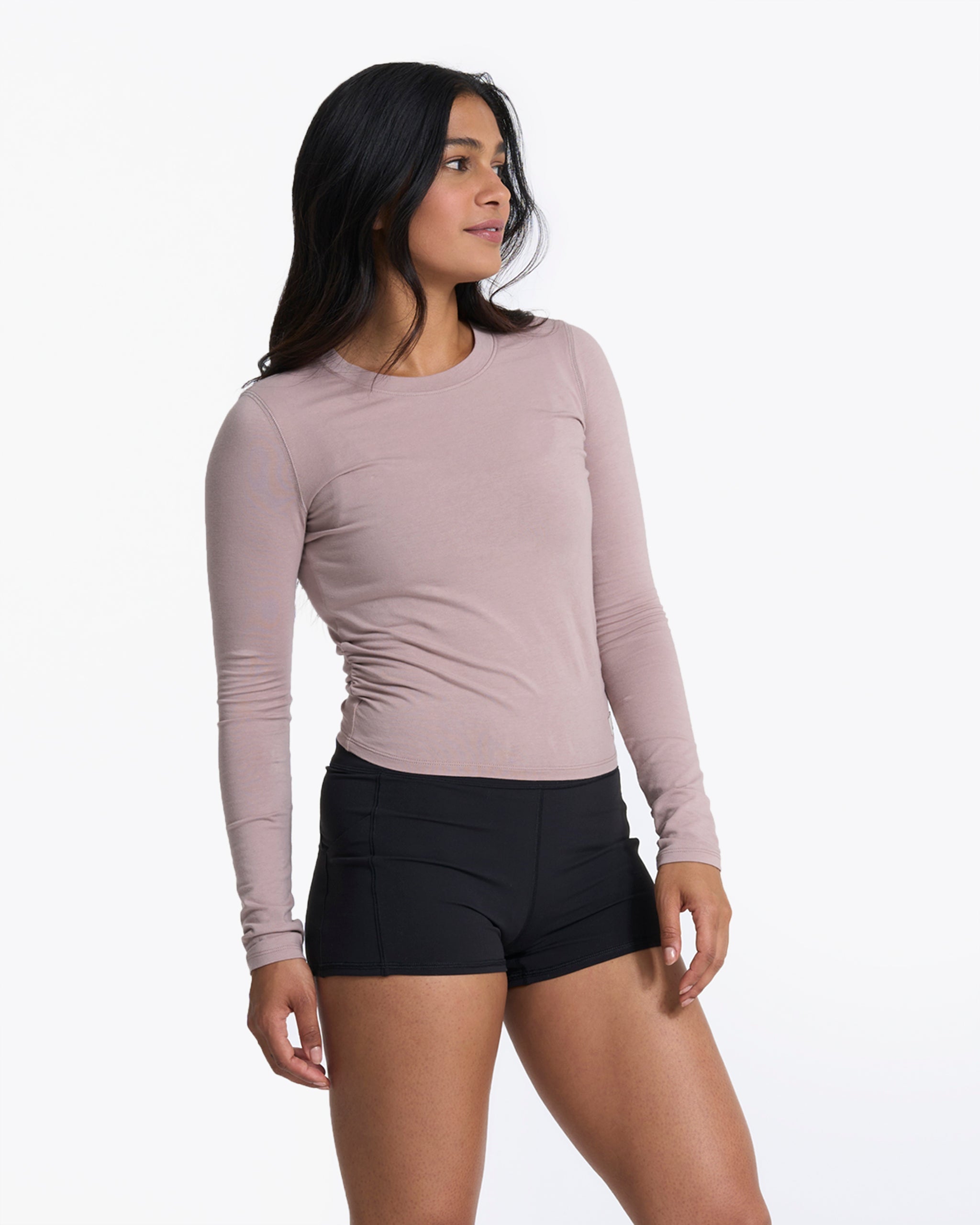 Long-Sleeve Coast Crop Crew | Umber - Image 2