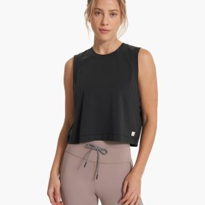 Feather Crop Tank | Washed Black