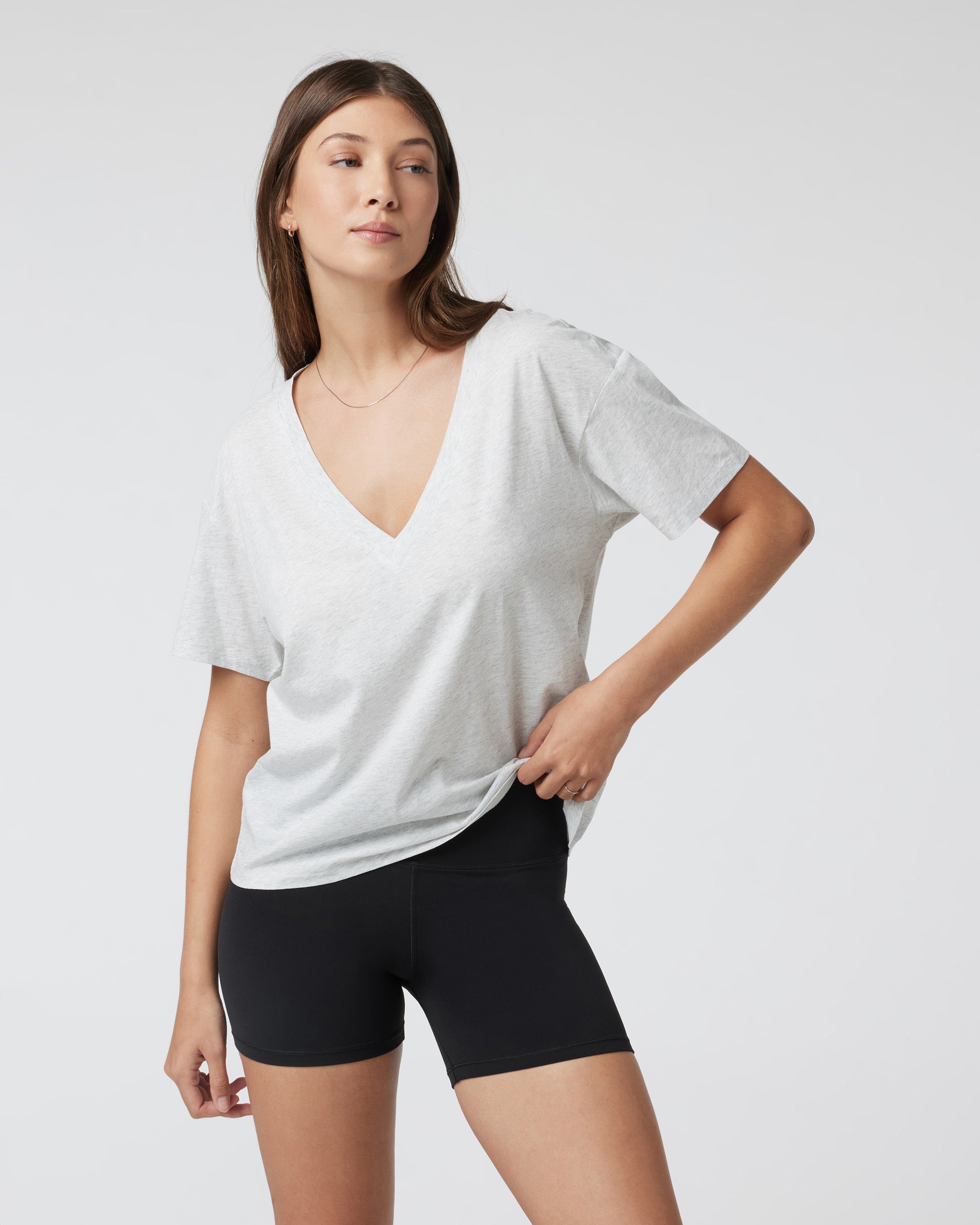 Sutton V-Neck | Light Heather Grey - Image 2