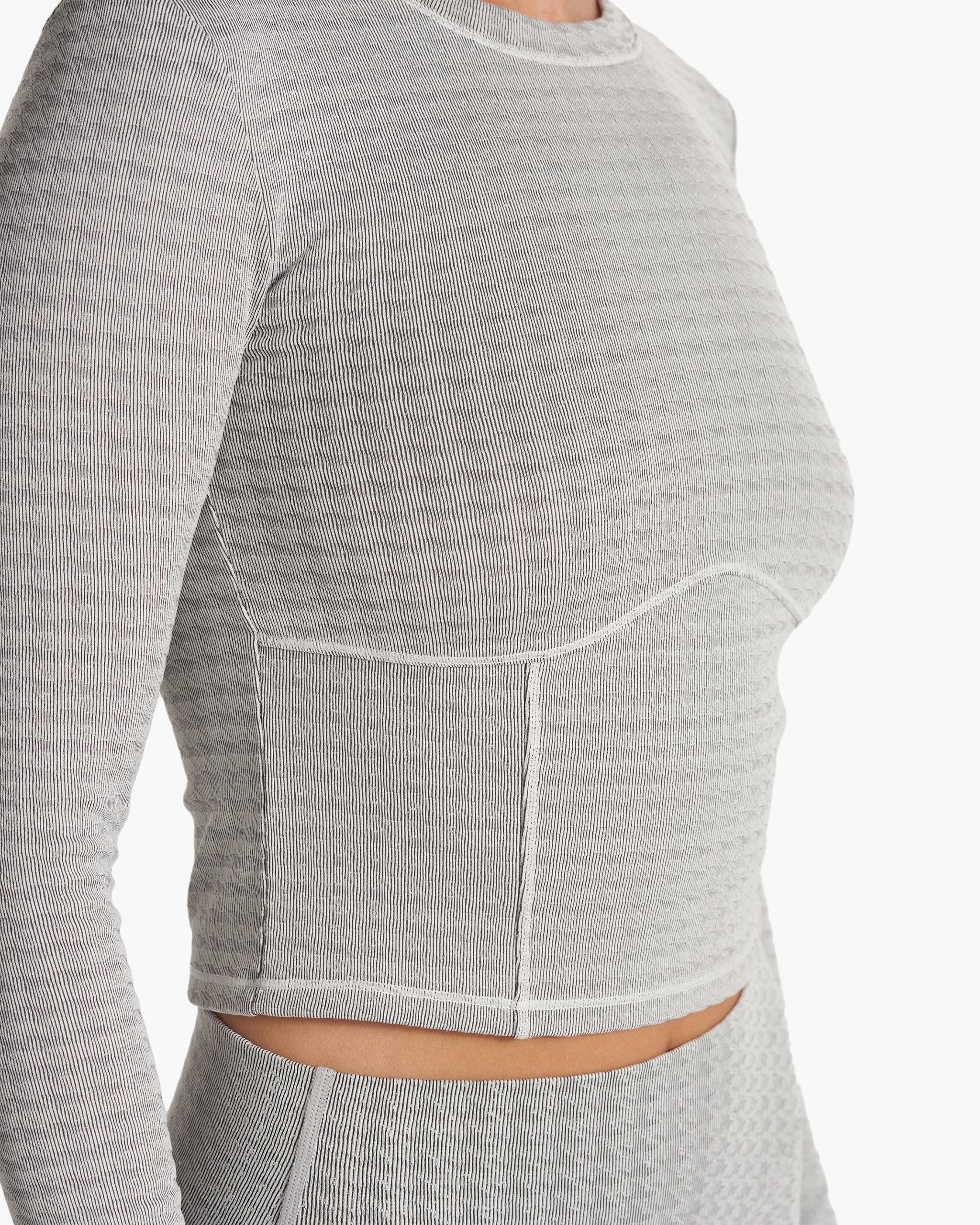 Long Sleeve Textured Chilled Out Top | Houndstooth - Image 3