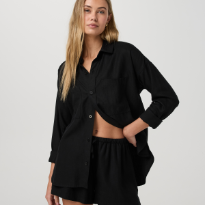 Trestles Twill Button Up | Black