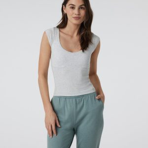 Sleeveless Cove V Neck | Light Heather Grey