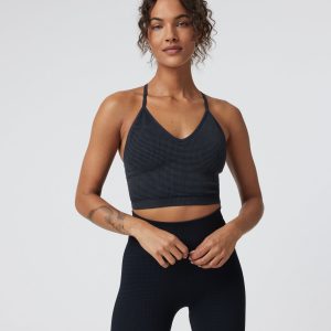 Waffle Seamless Bra | Black