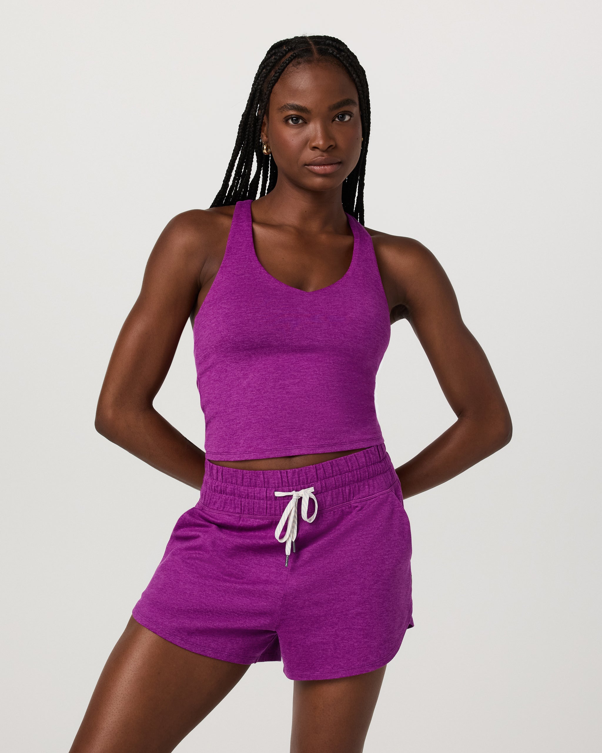 Halo Performance Crop 2.0 | Magenta Heather - Image 2