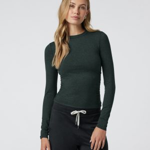 Long Sleeve Halo Ruched Tee | Aspen Heather