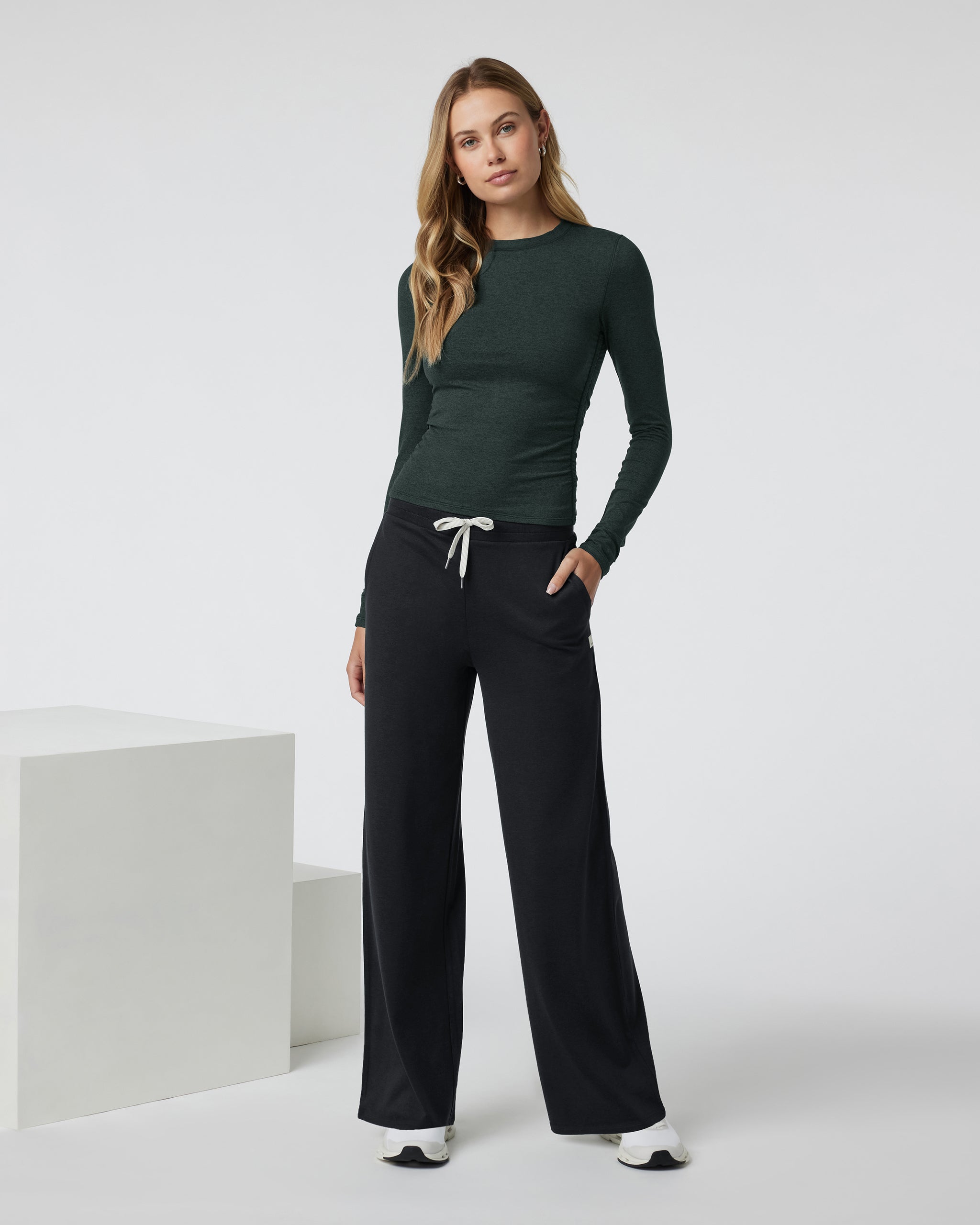 Long Sleeve Halo Ruched Tee | Aspen Heather - Image 2