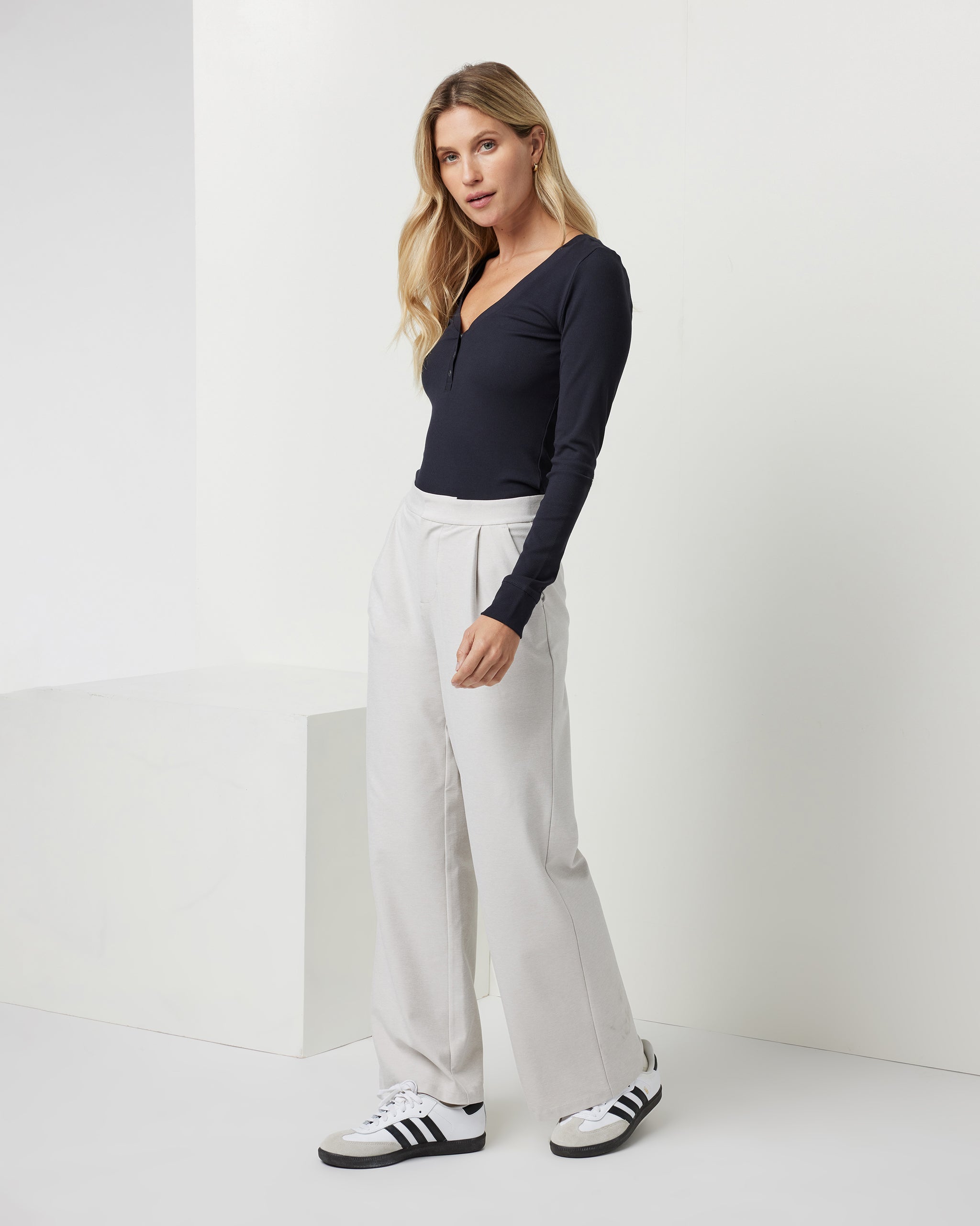 Long Sleeve Pose Henley | Black - Image 4