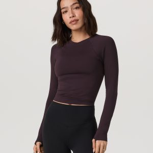 Long Sleeve Seamless Surge Tee | Raisin