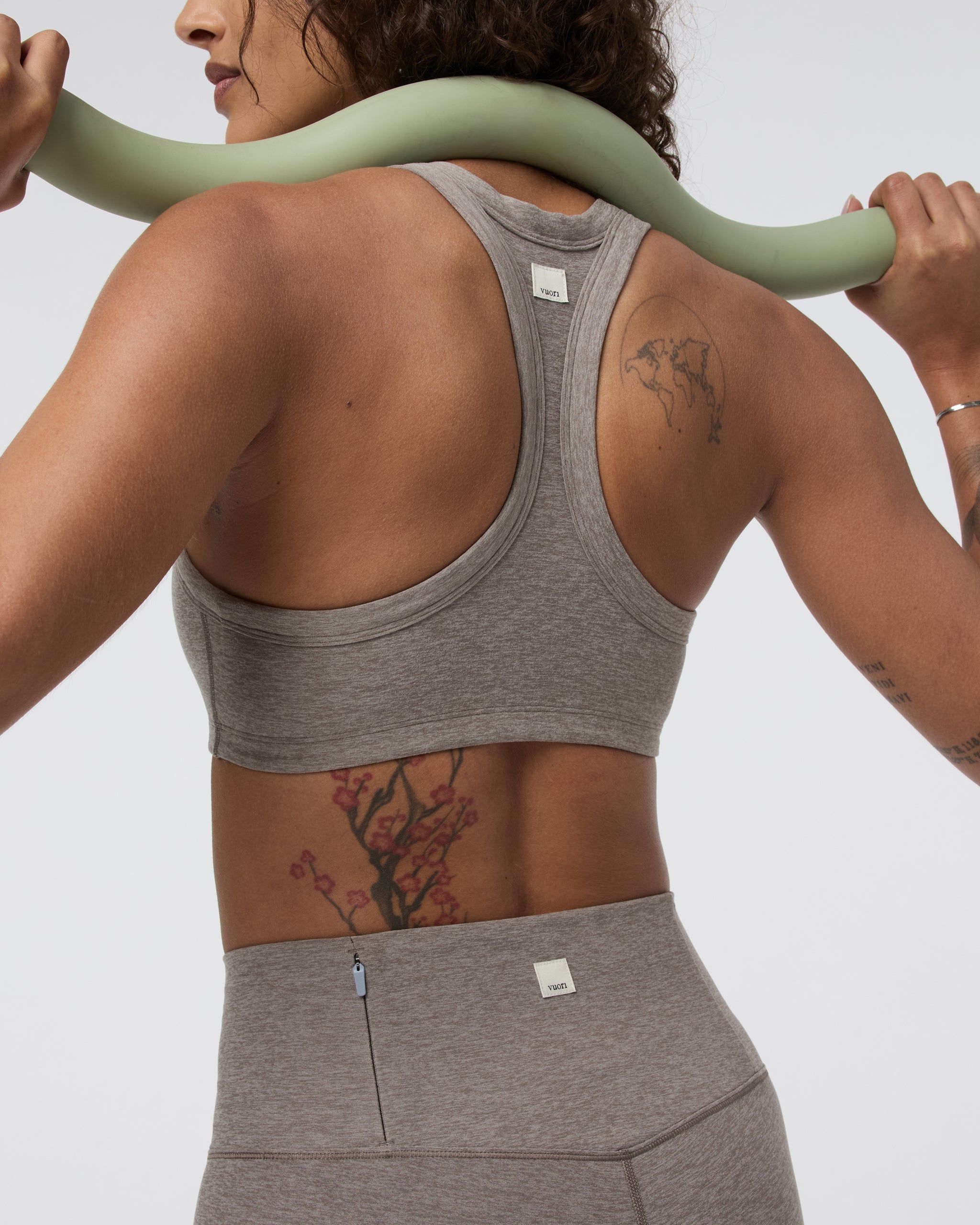 Elevation Racer Bra | Cobblestone Heather - Image 2
