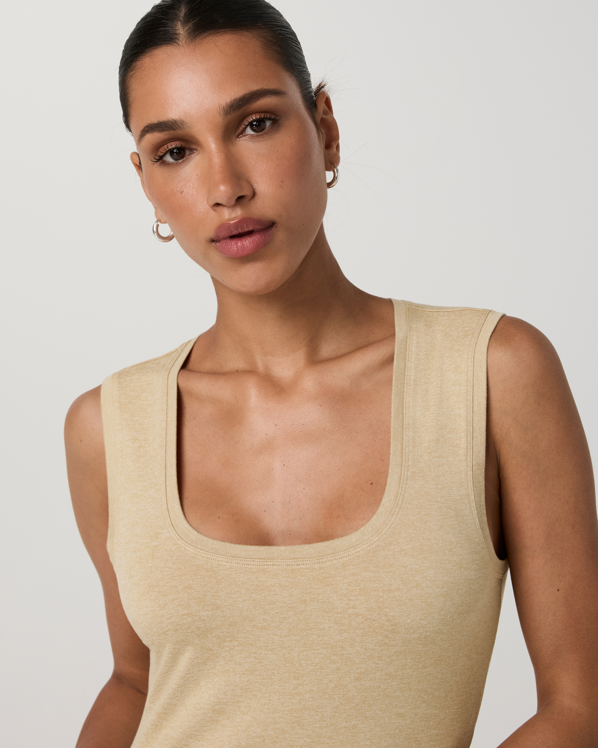 Halo Essential Scoop Tank | Khaki Heather - Image 5