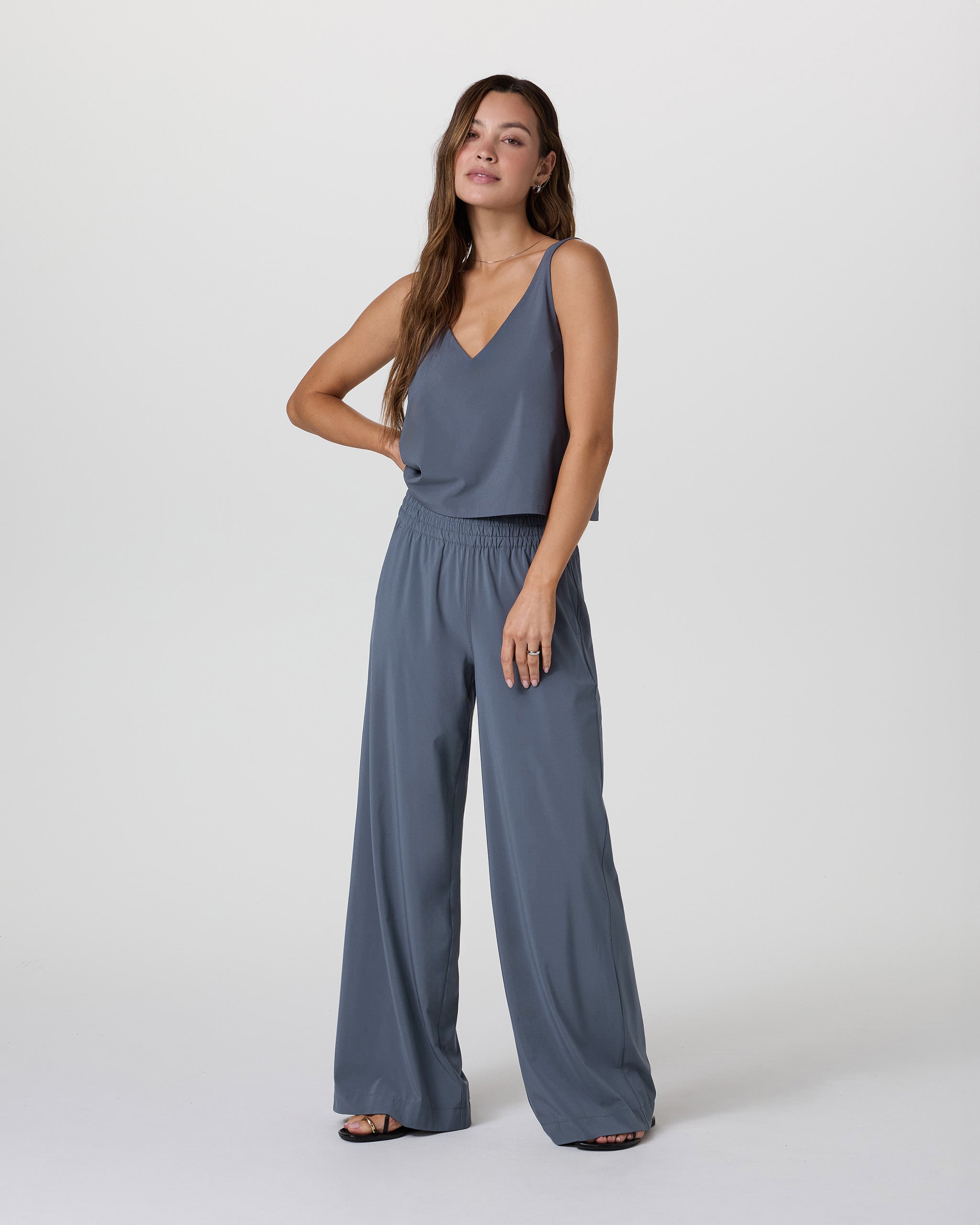 Villa Cropped Tank | Azure - Image 2