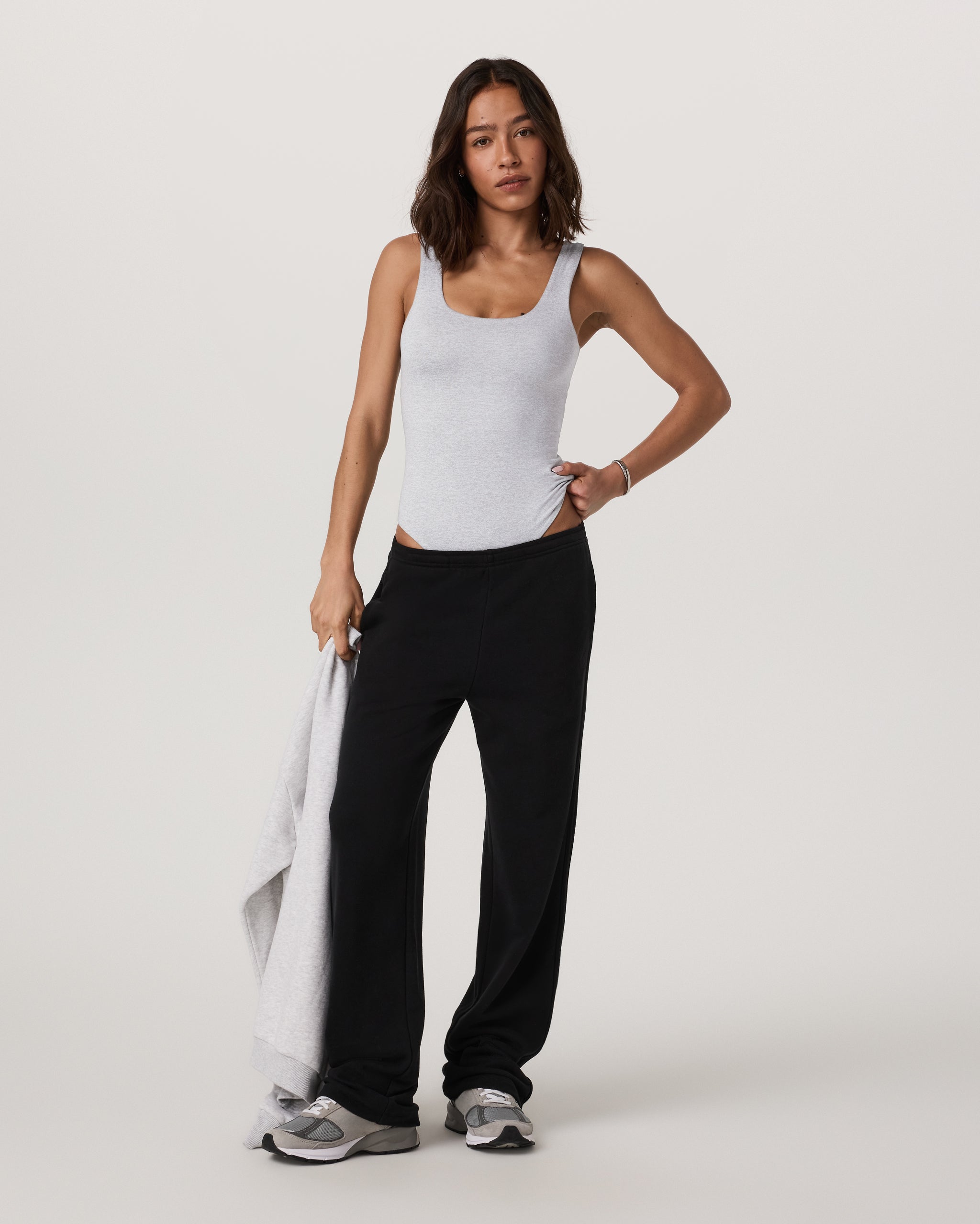 Sleeveless Halo Bodysuit | Pale Grey Heather - Image 3