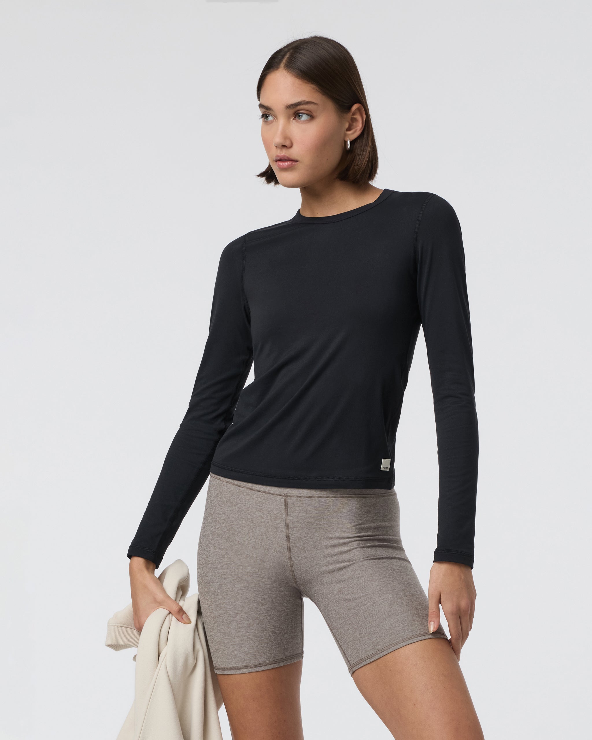 Long Sleeve Lux Crew Tee | Black - Image 4