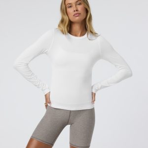 Long Sleeve Lux Crew Tee | White