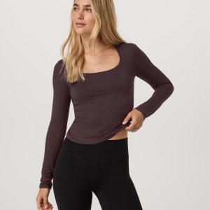Long Sleeve Halo Essential Scoop | Raisin
