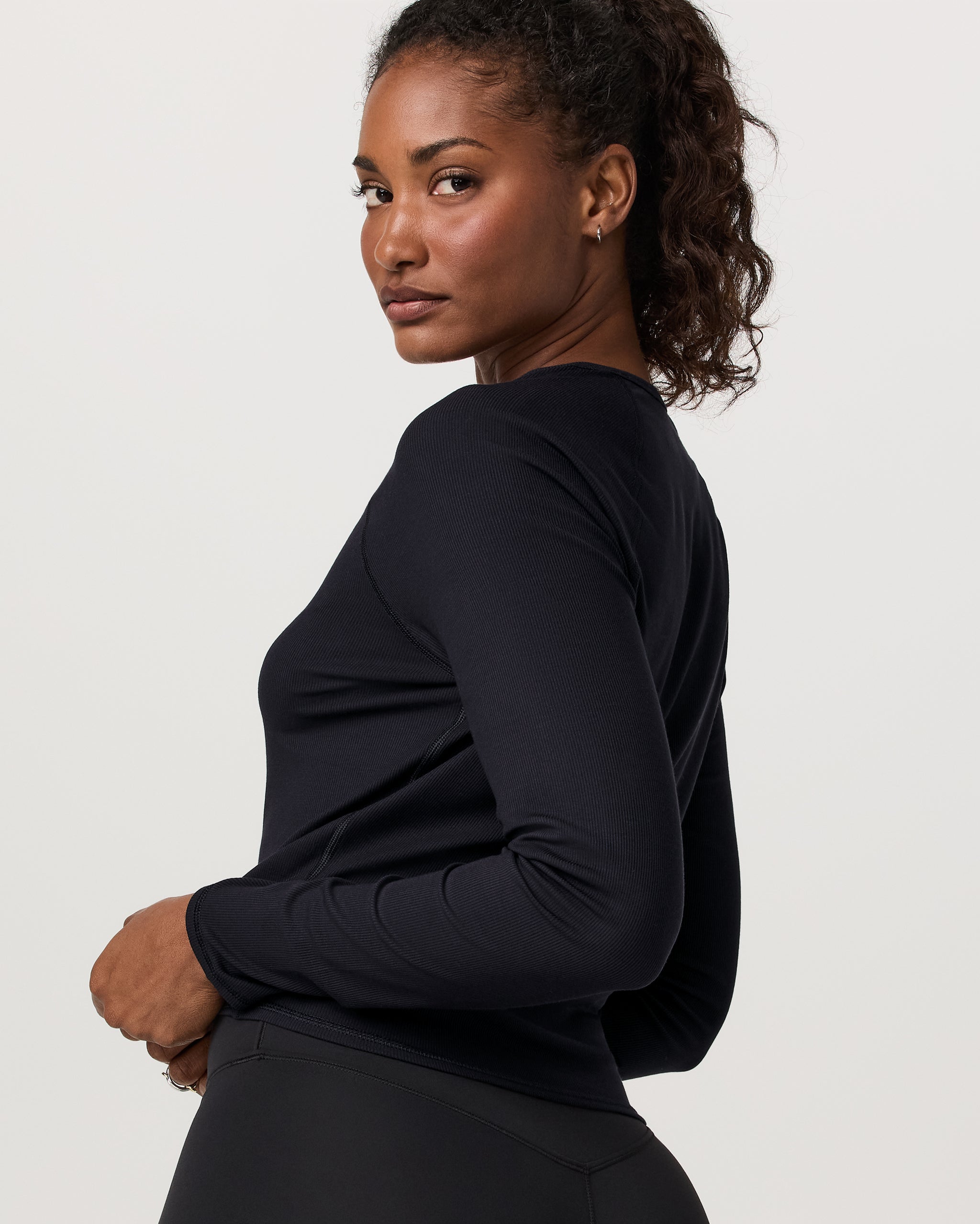 Long Sleeve Pose Crew | Black - Image 5