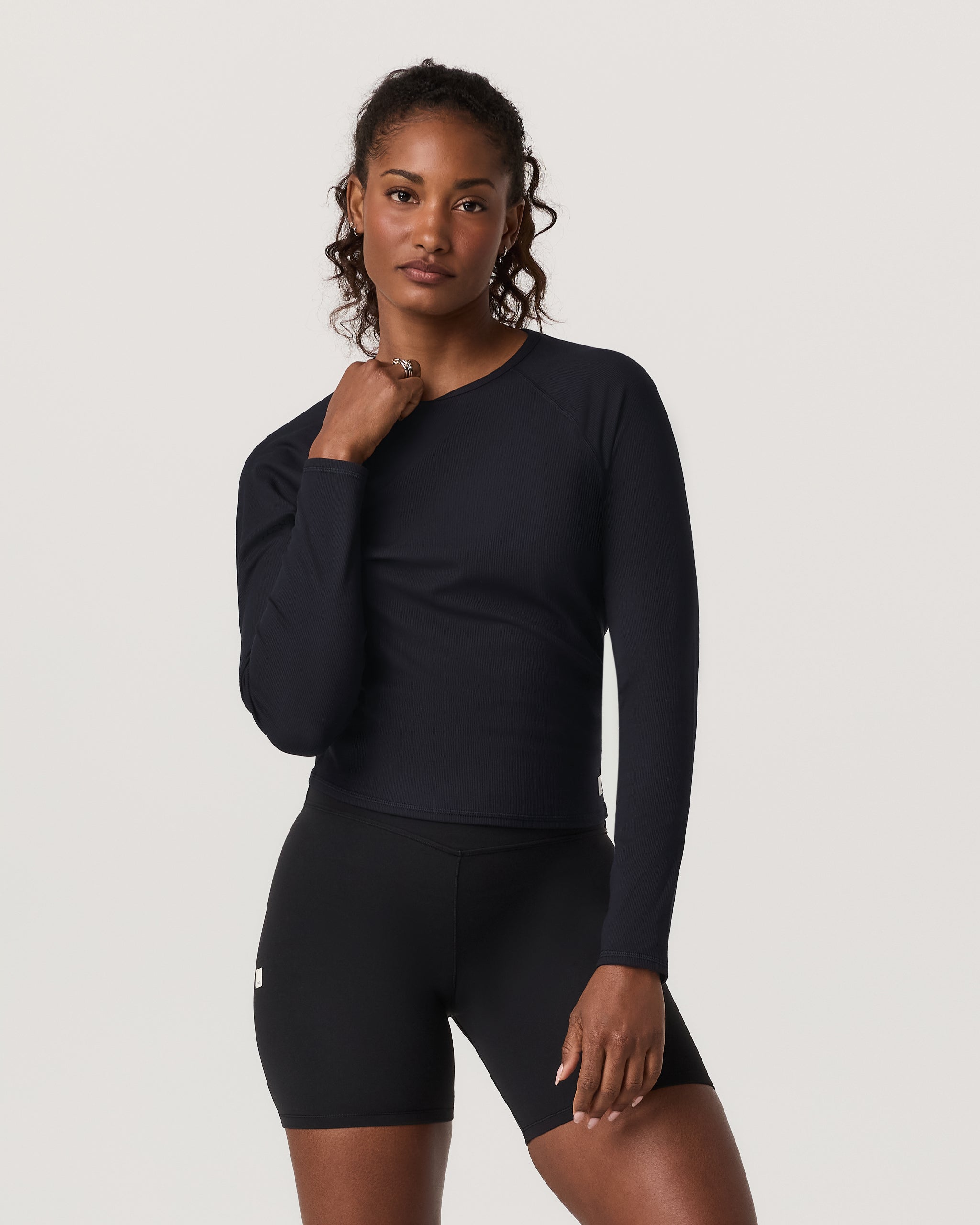 Long Sleeve Pose Crew | Black