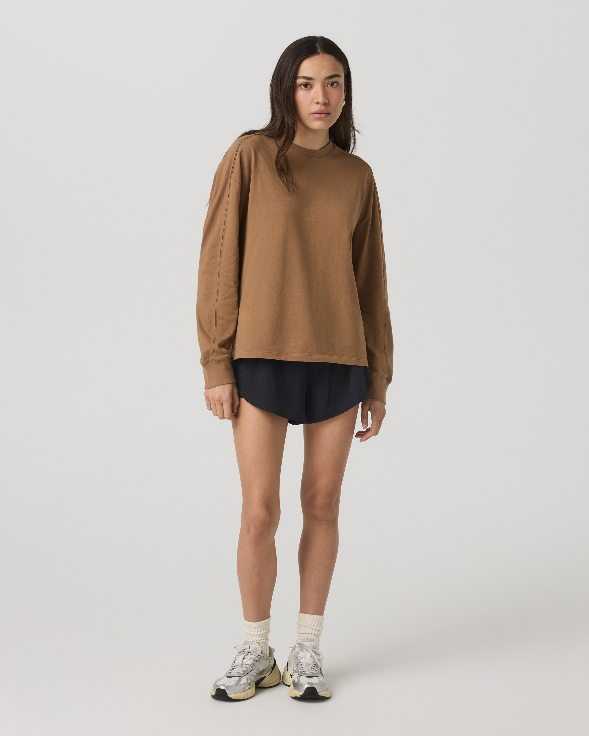 Long Sleeve Heavyweight Cotton Tee | Acorn - Image 2