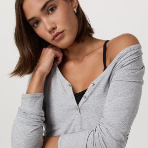 Long Sleeve Tuvalu Henley | Light Heather Grey
