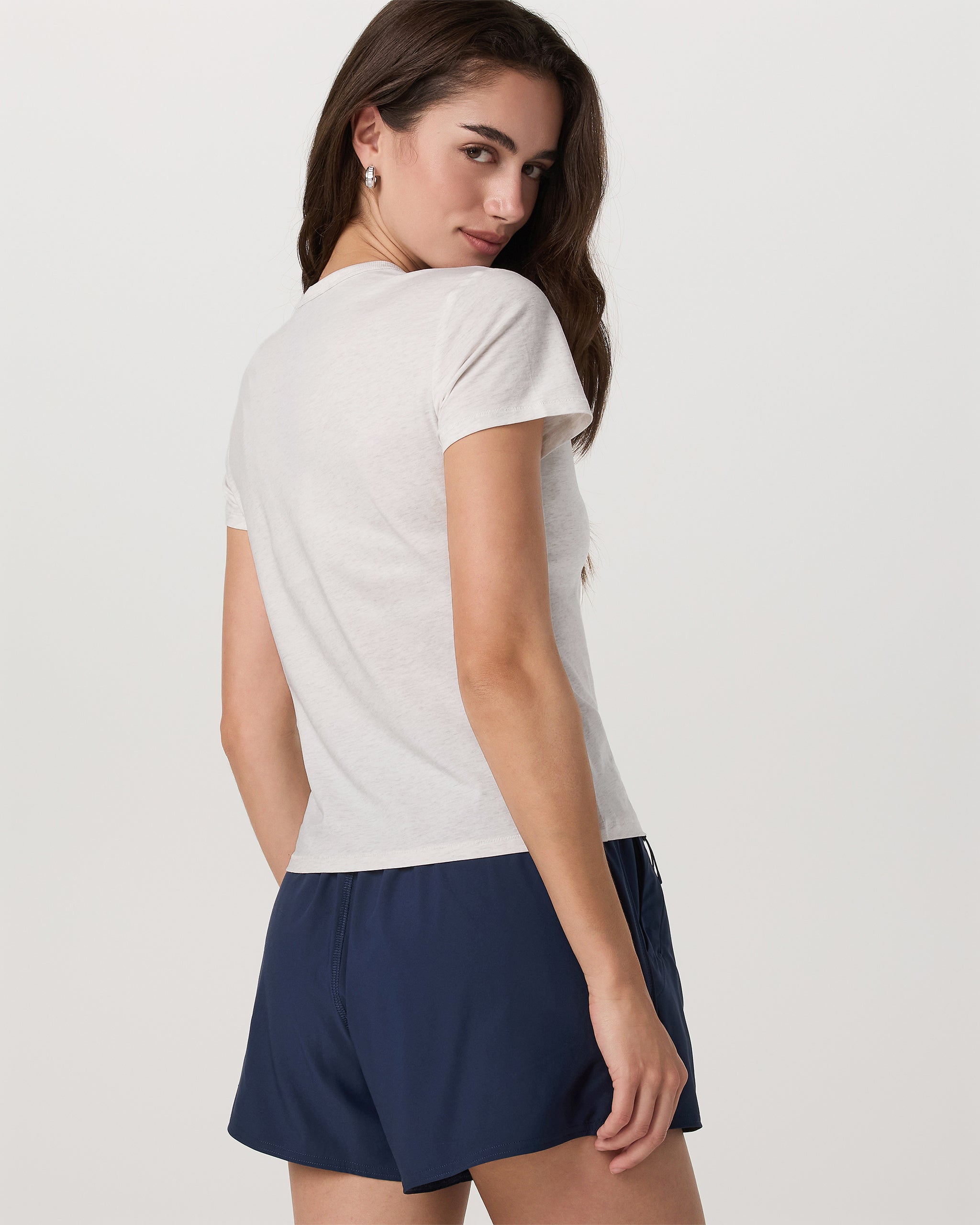 Short Sleeve Feather Classic Tee | White Heather Grey - Image 2