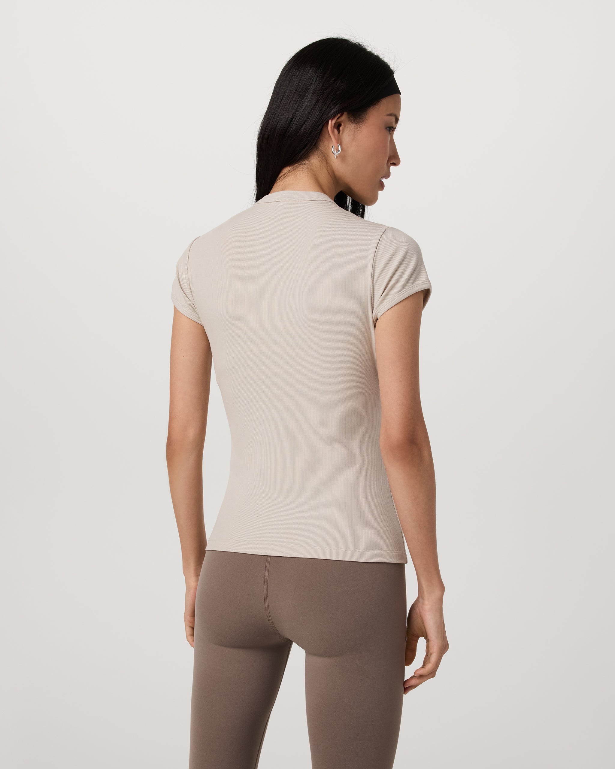 Short Sleeve Pose Button Up | Mushroom - Image 3